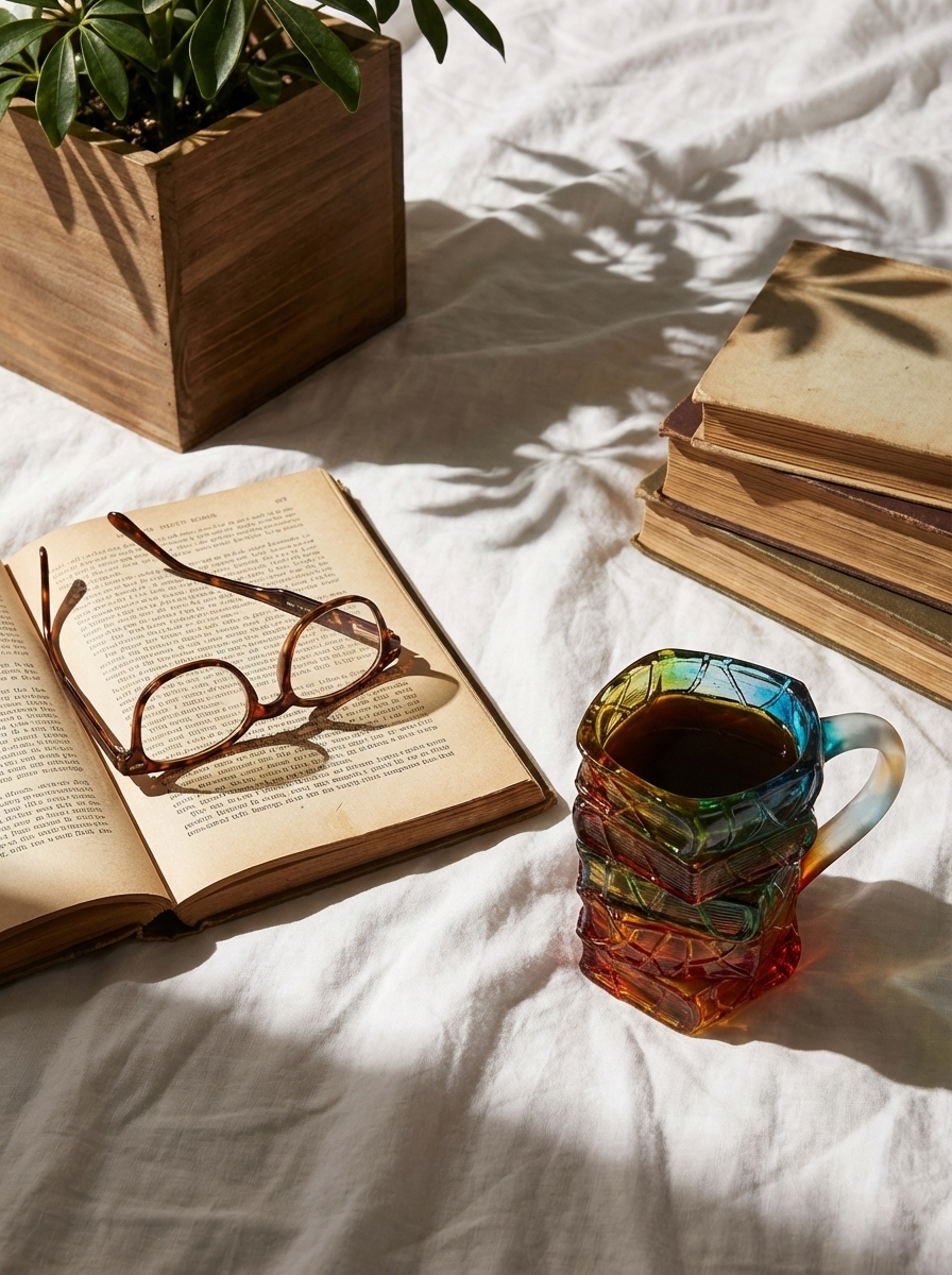 Book Stack Glass Mug